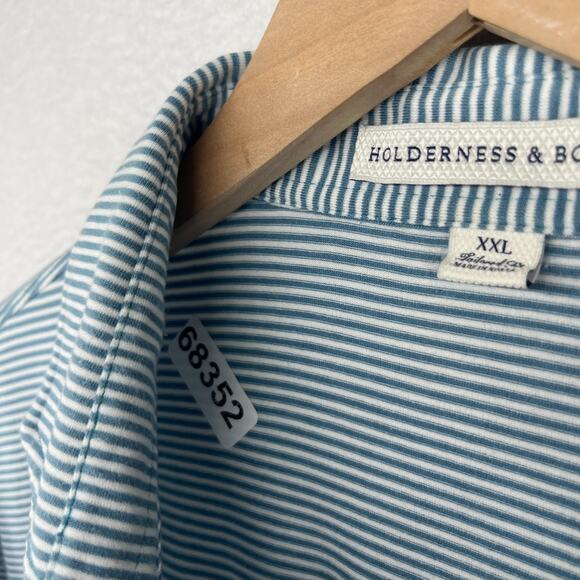 BEDFORD GOLF TENNIS CLUB Shirt Mens 2XL HOLDERNESS BOURNE Golf Polo Striped Gray - Picture 14 of 14
